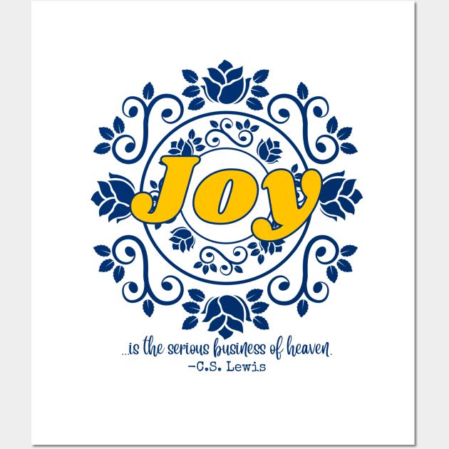 Joy CS Lewis Wall Art by Little Fishes Catholic Tees